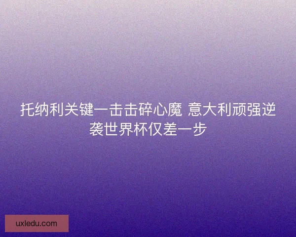托纳利关键一击击碎心魔 意大利顽强逆袭世界杯仅差一步